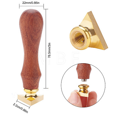 CRASPIRE Pear Wood Handle and Wax Seal Brass Stamp Head AJEW-CP0002-38G-1