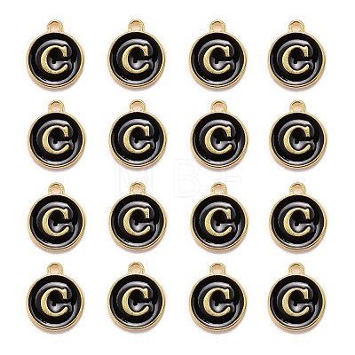 Golden Plated Alloy Charms LS-ENAM-S118-02C-1
