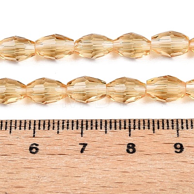 Transparent Glass Beads Strands EGLA-A037-T6x8mm-D05-1