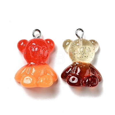 Transparent & Opaque Resin Pendants RESI-G043-C03-1