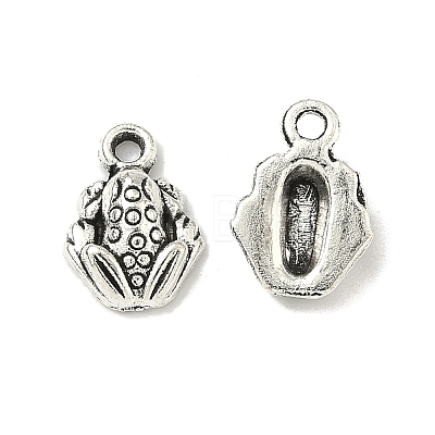 Tibetan Style Alloy Frog Charms X-TIBEP-O009-28-1