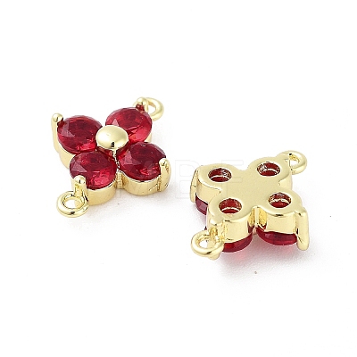 Rack Plating Brass Pave Cubic Zirconia Connector Charms KK-H474-20G-04-1