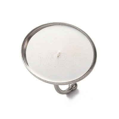304 Stainless Steel Open Cuff Ring Components STAS-S134-01P-F03-1