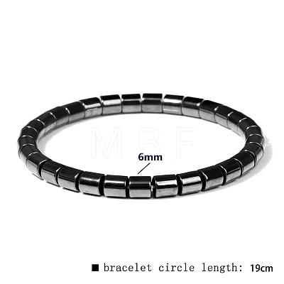 Synthetic Non-magnetic Hematite Beads Stretch Bracelets for Men LS-RL7655-5-1