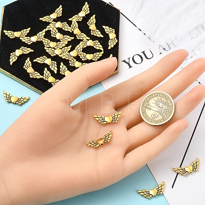 30Pcs Tibetan Style Alloy Angeltee Beads TIBEB-YW0001-32AG-1