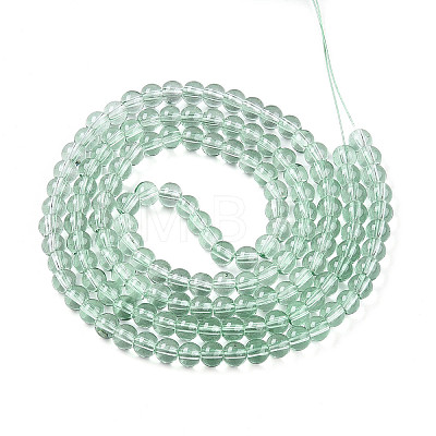 Baking Paint Transparent Glass Beads Strands DGLA-N006-6mm-08-1