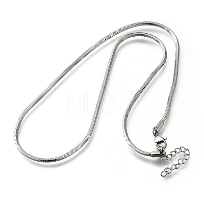 2MM 304 Stainless Steel Snake Chain Necklaces for Women Men STAS-V011-04D-P-1