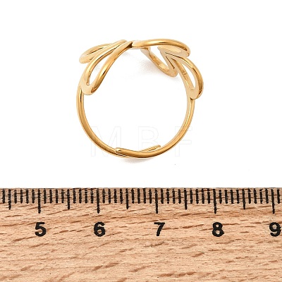 304 Stainless Steel Cuff Open Rings for Women RJEW-L342-04G-1