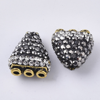 4-Holes Polymer Clay Rhinestone Beads RB-S055-06-1