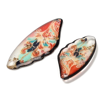 4Pcs 4 Styles Transparent Epoxy Resin Pendants RESI-B032-02D-1