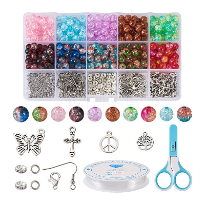 DIY Beaded Dangle Earring Pendant Decoration Making Kit DIY-TA0008-02-1