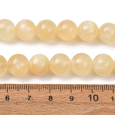10MM Grade A Natural Golden Silk Jade Round Beaded Necklaces GG-CBAA808-03P-C-1