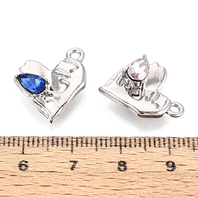 Alloy Rhinestone Pendants FIND-N008-10P-1