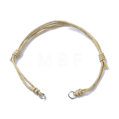 Adjustable Waxed Cotton Cord Bracelet Making AJEW-JB01194-1
