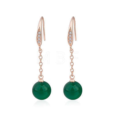 Round Imitation Agate Dangle Earrings for Girl Women EJEW-BB46369-B-1