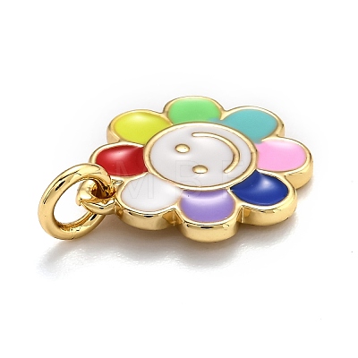 Brass Enamel Charms KK-O135-01B-1