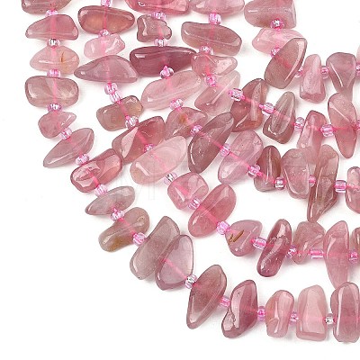 Natural Old Rose Madagascar Rose Quartz Beads Strands G-F821-A02-01-1