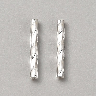 Glass Twist Bugle Beads GLAA-WH0035-26-1
