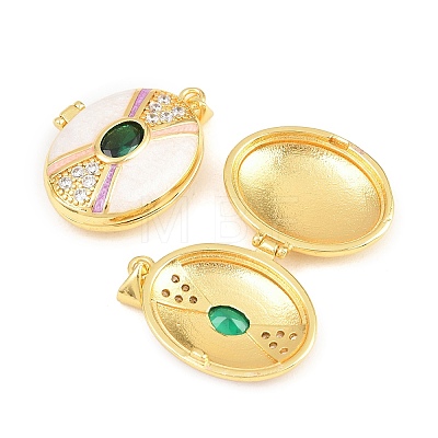 Brass Locket Pendants KK-D232-12G-01-1