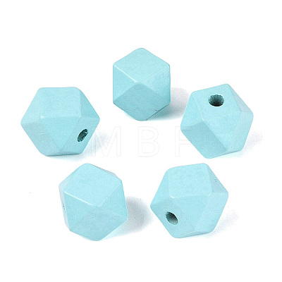 Spray Painted Wood European Beads WOOD-F017-07A-1