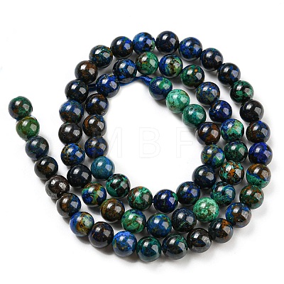 Natural Azurite Beads Strands G-P503-6MM-09-1