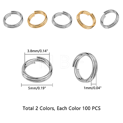 Unicraftale 304 Stainless Steel Split Rings STAS-UN0006-03-1