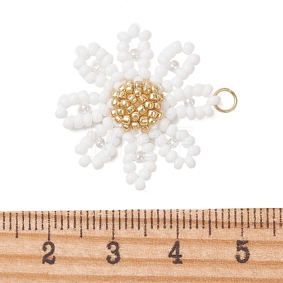 Glass Seed Beaded Pendants PALLOY-MZ01359-03-1