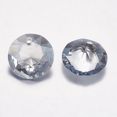 Faceted Glass Rhinestone Charms RGLA-F051-12mm-001BS-1