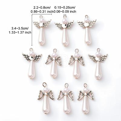 Acrylic Imitation Pearl with Alloy Pendants PALLOY-YW00001-1