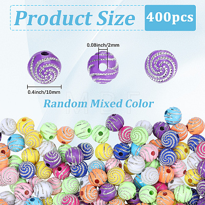 400Pcs Plating Acrylic Beads PACR-PA0001-25-1