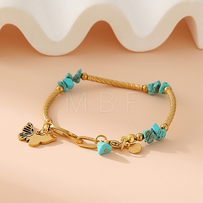 Stainless Steel Beaded Bracelets for Woman PW-WGD5F92-03-1