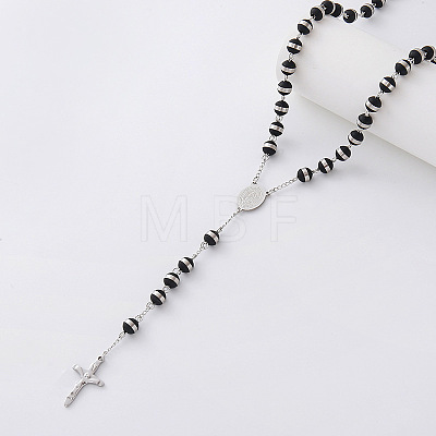 Vintage 304 Stainless Steel Rosary Bead Necklaces SM6488-4-1