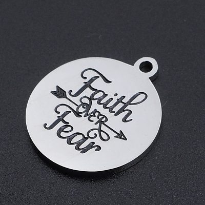 201 Stainless Steel Etched Pendants STAS-N090-JN805-1