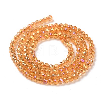 Electroplate Transparent Glass Beads Strands GLAA-H021-01B-FR06-1