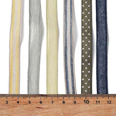 18 Yards 6 Styles Polyester Ribbon SRIB-C001-E08-1