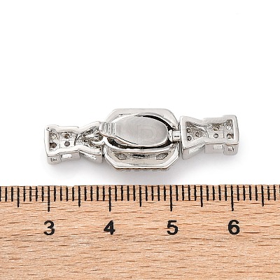 Brass Micro Pave Clear Cubic Zirconia Box Clasps KK-P291-27P-1