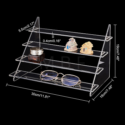 4-Tier Assembled Transparent Acrylic Organizer Display Risers ODIS-WH0034-07-1