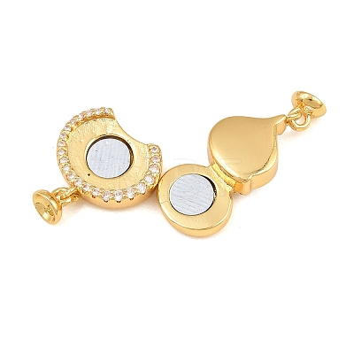 Brass Micro Pave Clear Cubic Zirconia Magnetic Clasps CU-CBA8264-06G-1