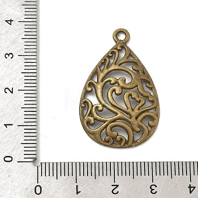 Tibetan Style Alloy Filigree Teardrop Pendants X-TIBEP-Q041-042AB-NR-1