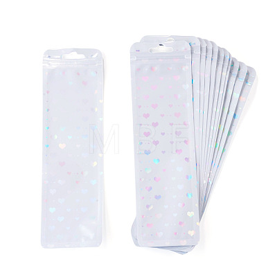 50Pcs Rectangle Glitter Holographic Plastic Yin-yang Zip Top Gift Bags OPP-TADJ0001-07B-1