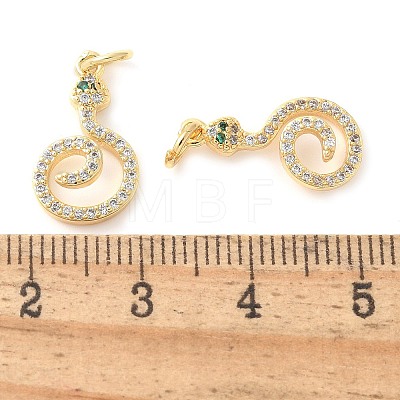 Brass Micro Pave Cubic Zirconia Pendants KK-U056-21G-1