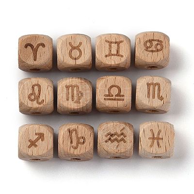 Natural Wood Constellation Beads WOOD-M002-07-1