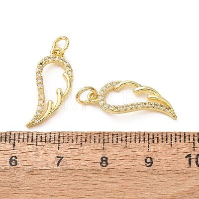 Brass Micro Pave Clear Cubic Zirconia Pendants CU-E003-18G-20-1
