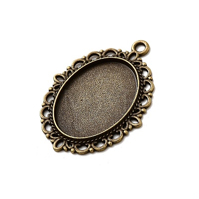 Zinc Alloy Pendant Settings for Cabochon & Rhinestone PALLOY-A15257-AB-FF-1