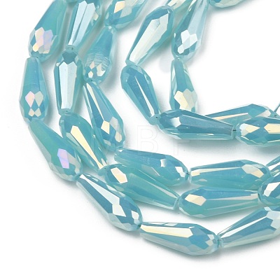 Electroplated Opaque Glass Beads Strands EGLA-L015-FR-B18-01-1