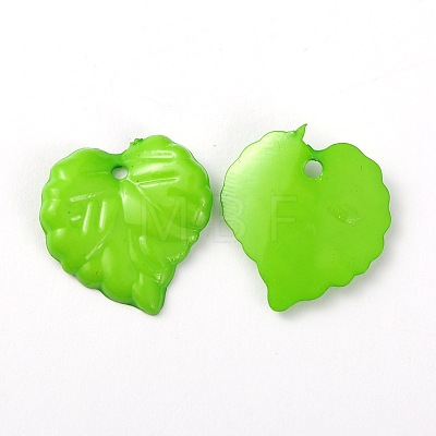 Mixed Color Acrylic Leaf Pendants for Chunky Necklace Jewelry X-SACR-R015-M-1