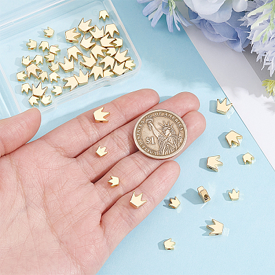 50Pcs 2 Styles Brass Beads KK-BBC0027-41-1