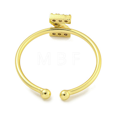 Rack Plating Brass Open Cuff Rings for Women RJEW-F162-02G-Z-1