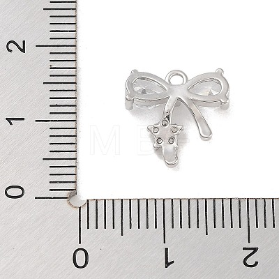 Brass Pave Clear Cubic Zirconia Charms KK-Z061-17P-1