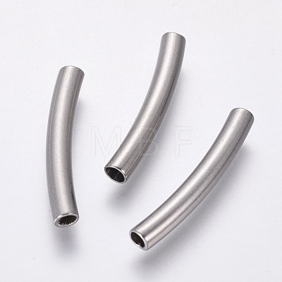 Non-Tarnish 304 Stainless Steel Curved Tube Beads STAS-F230-20P-1